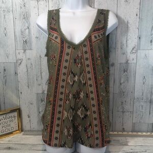 Tobi Boho Double V-Neck Tank Top Medium